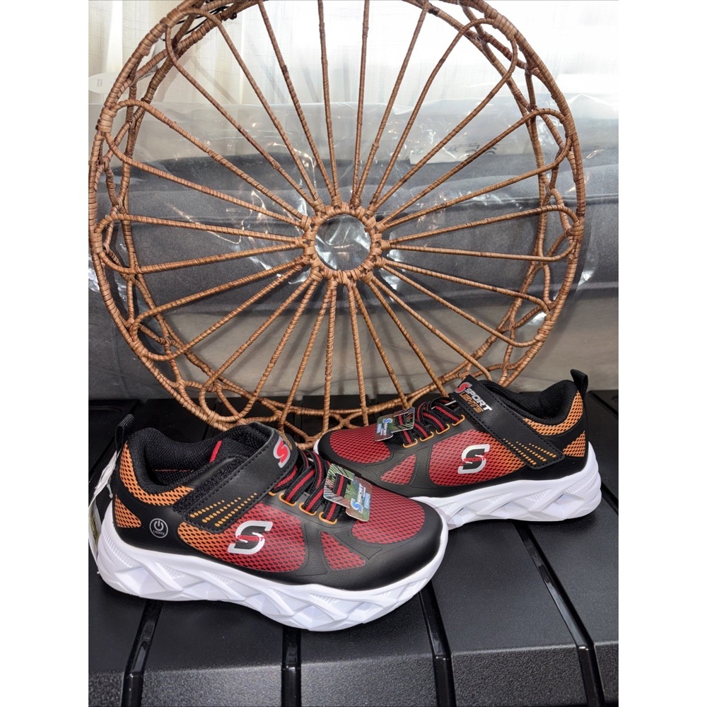 S Sport by Skechers Mason Sneakers ON/OFF Light Up Stretch Laces Boys Size 13